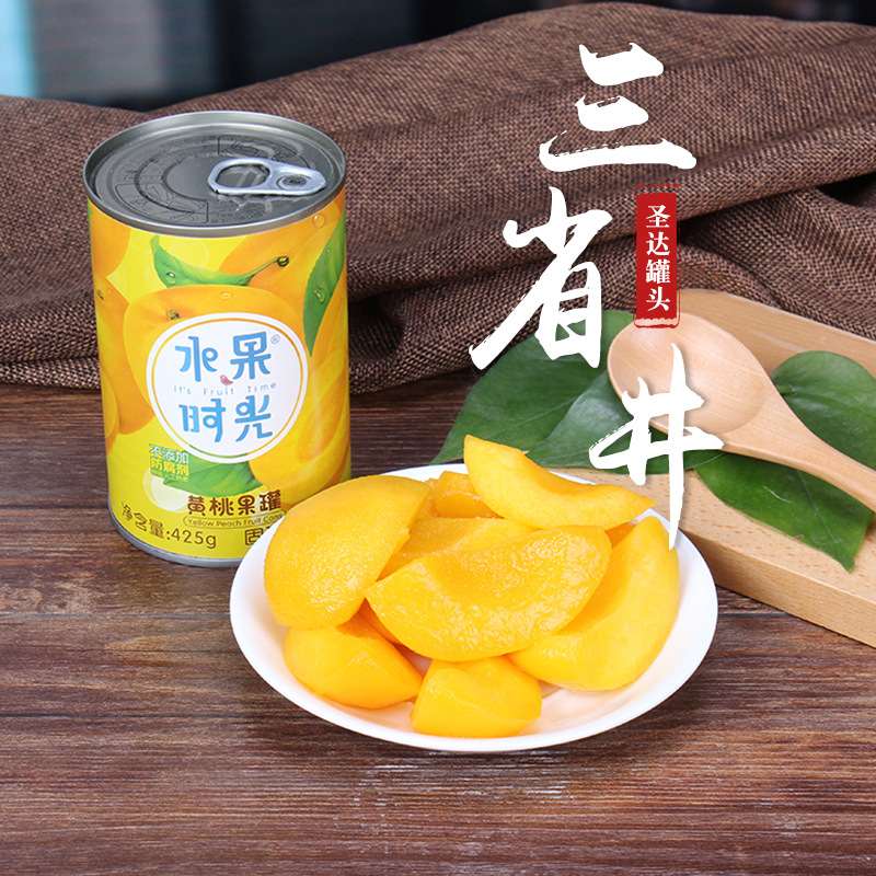水果时光黄桃罐头425g罐即食新鲜糖黄桃罐头厂家批发代发|ms