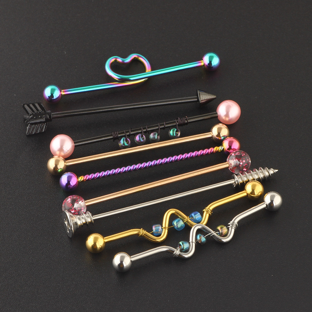 Pointed titanium steel lip stud product view