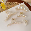 Hairgrip from pearl, big crab pin for bath, elegant shark, hairpins, hair accessory, South Korea