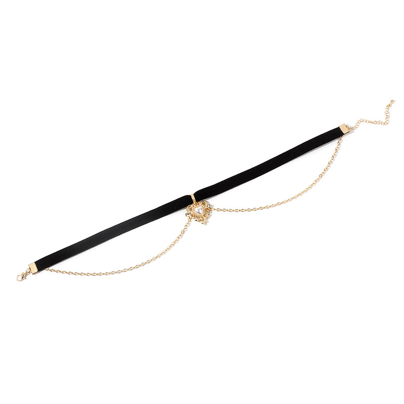 10g Weight Choker Classification Wedding, Travel Occasion Women'S Gender Simple Style Style Gold Color New Double  Simple Short  Velvet Love  Clavicle Chain Wholesale Nihaojewelry 10