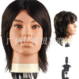 男士美发头模特头假人头短发可烫染全真发头模理发剪发专用公仔头