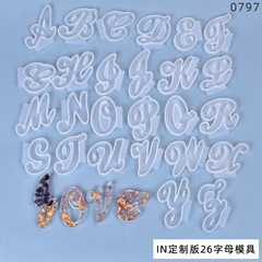 Customized Version of the Yi Mei Ren DIY Crystal Droplet Resin Mold with 26 Letters Pendant Stand Silicone Mold