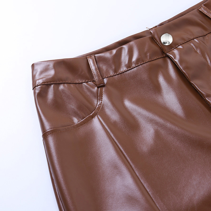 PU leather skinny pants  NSXE33675