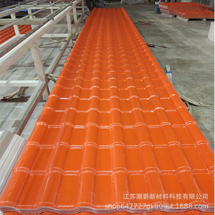 江苏溯爵供应合成树脂瓦 塑料仿古瓦 波浪屋面防水塑钢瓦