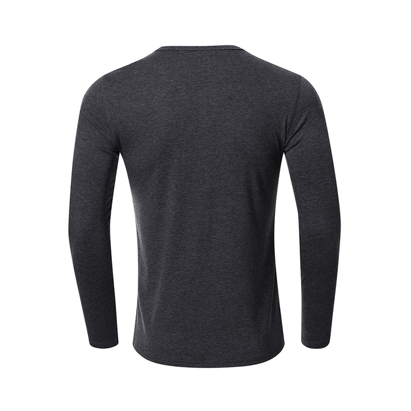 Men's Long Sleeve Base Layer T-shirt Solid Colour Autumn Winter_voghion.com
