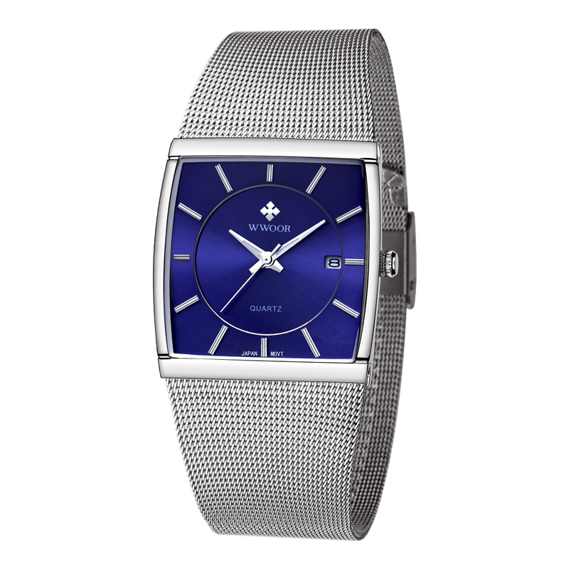 WWOOR Holding Love nuevo reloj de cuarzo de negocios para hombres calendario impermeable reloj cuadrado cabeza casual Bowl Watch 8831