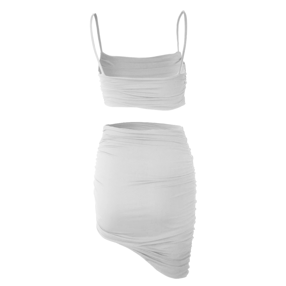 Camisole Fold Irregular Skirt 2 Piece Set NSZY17854