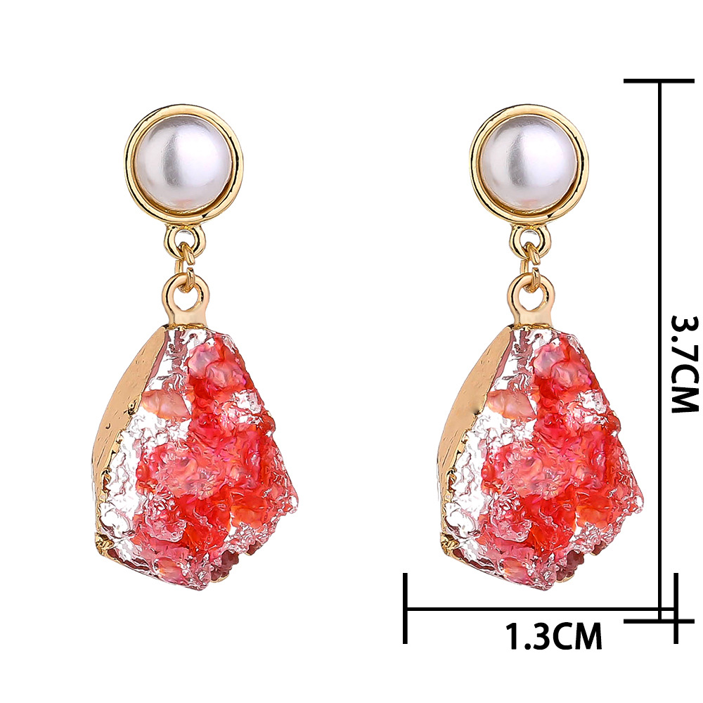 Pearl Water Droplets Imitation Natural Stone Earrings display picture 1