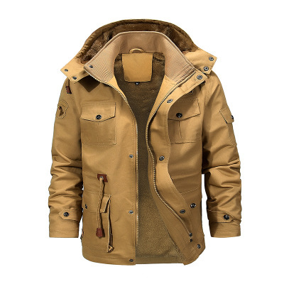Amazon eBay AliExpress autumn and winter new cotton water washing jacket plus velvet thick detachable cotton clothing coat