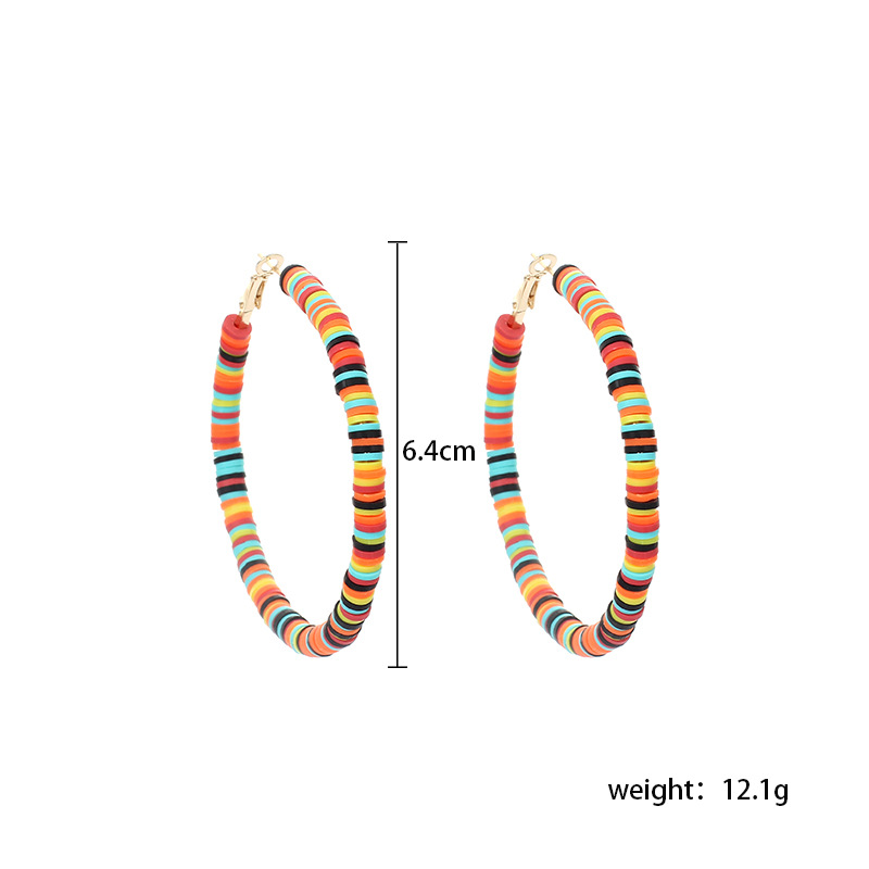 14g Weight Earrings Classification Travel Occasion soft clay Material Women'S Gender Sky Blue, Red, Yellow, Black Color Soft Clay Earrings 无