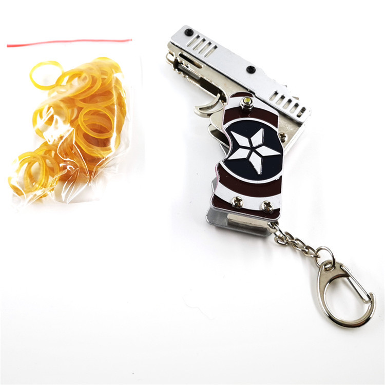 Small rubber band gun, metal toy gun, alloy pistol model, zinc alloy craft hanging accessory detail image 12