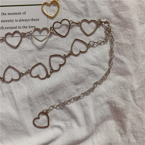 Love Chain Ins Belt for Women, Decorative Dress Belt, Waist Cincher, Compatible with JK Style Skirts, Belt for Body Skirts and Pants, Chain Belt
