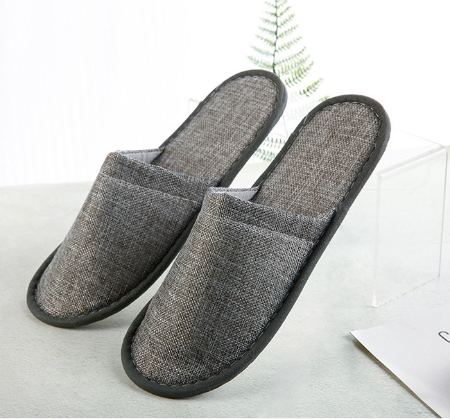 【No. 017】Thin Baotou Linen Slippers (Gray)