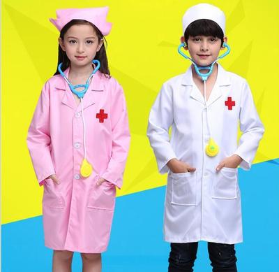 children doctor Nurse clothing kindergarten Occupation Act perform clothing girl Everyone Doctor's overall costume