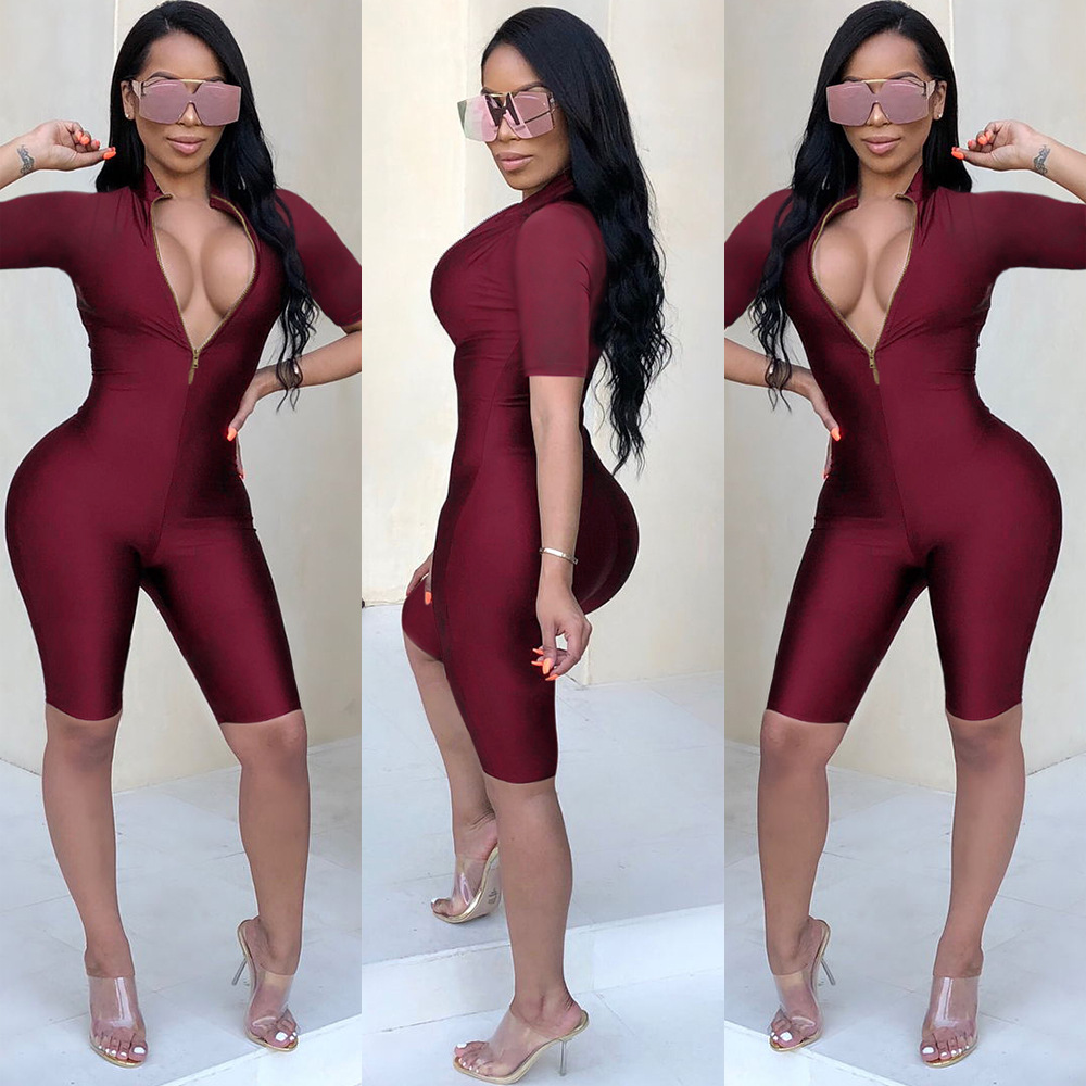 Both Sides Could Wear Zipper Jumpsuit NSWNY74522