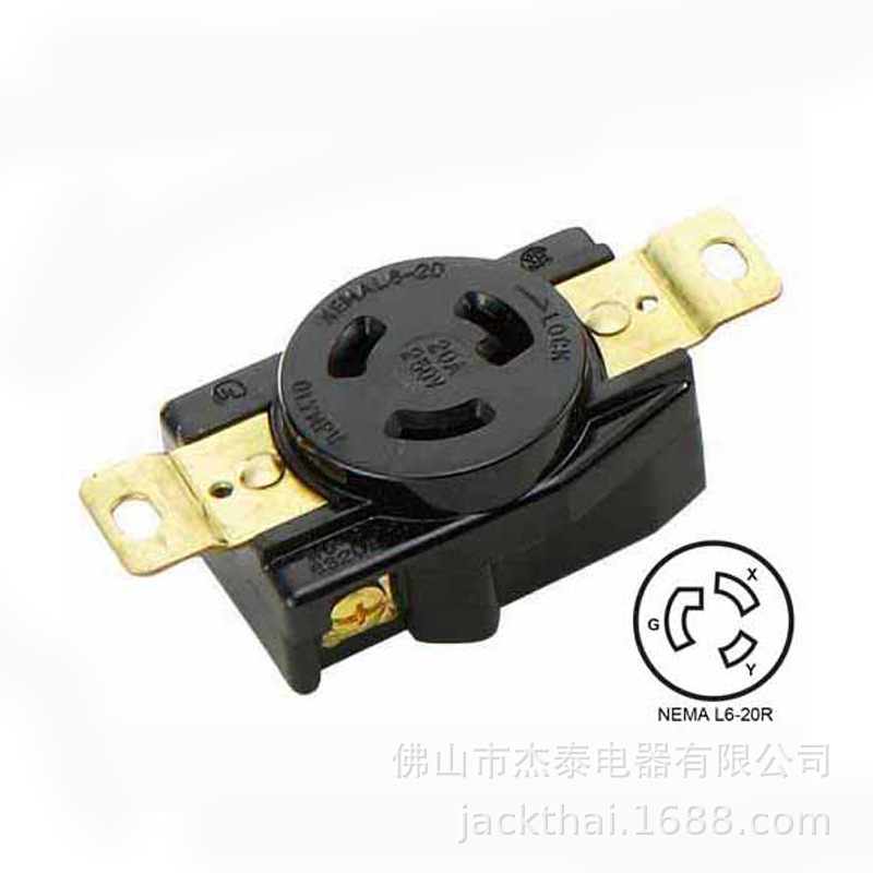 NEMA L6-20R Locking Receptacle 暗装工业插座 嵌入式发电机插座