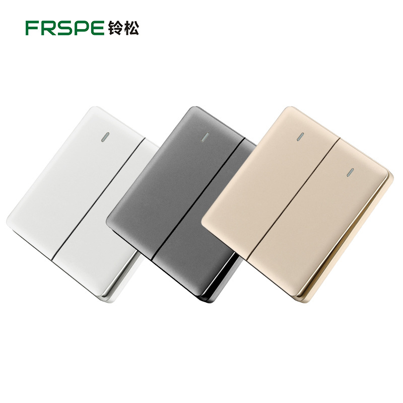 新款全塑连体大阪金开关面板五孔三usb电源插座阻燃厂家批发|ms