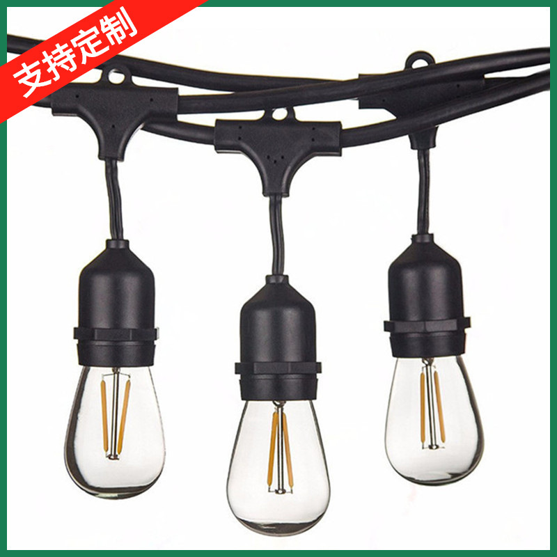 热销 户外庭院防水灯灯串线E27螺口灯头灯串线婚庆庭院装饰灯