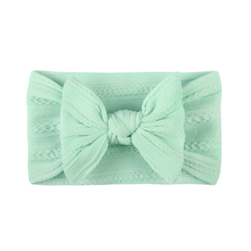 European and American soft jacquard nylon children's headwear, baby bow, skin-friendly headband, girls' wide headscarf