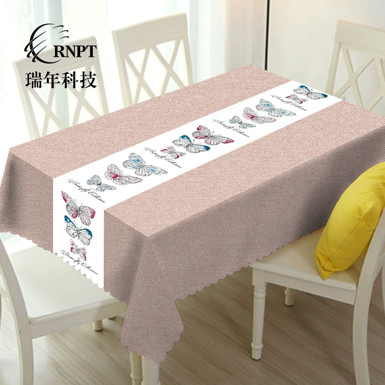 RNPT Ruinan [оптовая продажа] бабочка розовая печатная скатерть простой водонепроницаемый скатерть ПВХ пластиковая скатерть