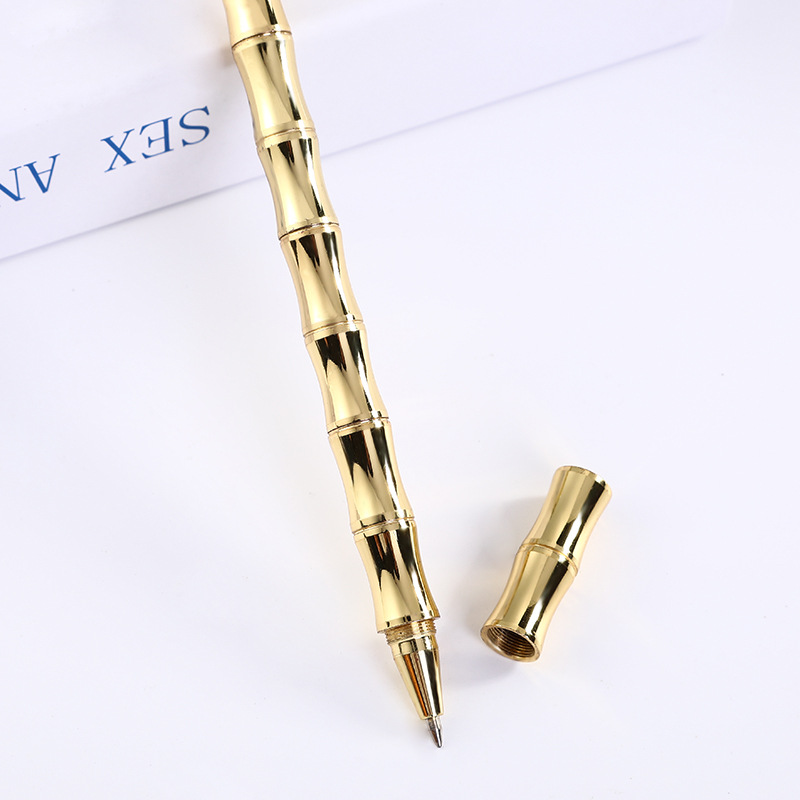 Fábrica al por mayor latón pluma de gel de metal firma pluma de bambú pluma de latón al aire libre pluma táctica de autodefensa pluma