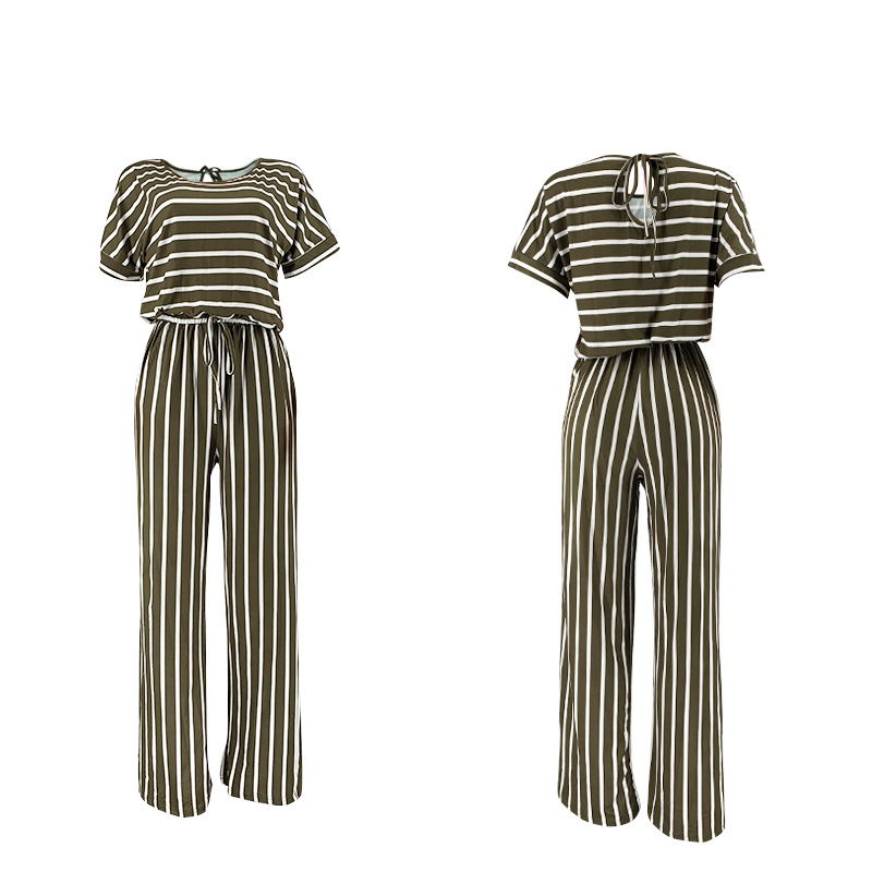 Sexy Stripe Polyester Rib-knit Jumpsuits display picture 6