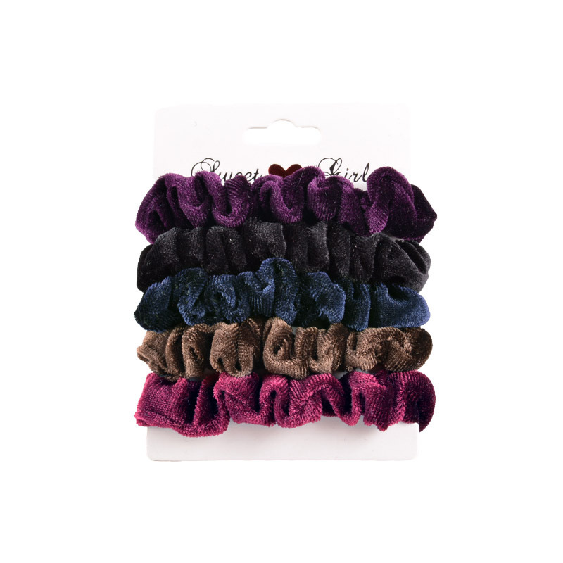 50g Weight Headwear Classification Festival Occasion Geometric Pattern Women'S Gender Fashion Style Purple, Red, Green, Blue, Gold Color Fashion Gold Velvet Printed Hair Scrunchies Set 3