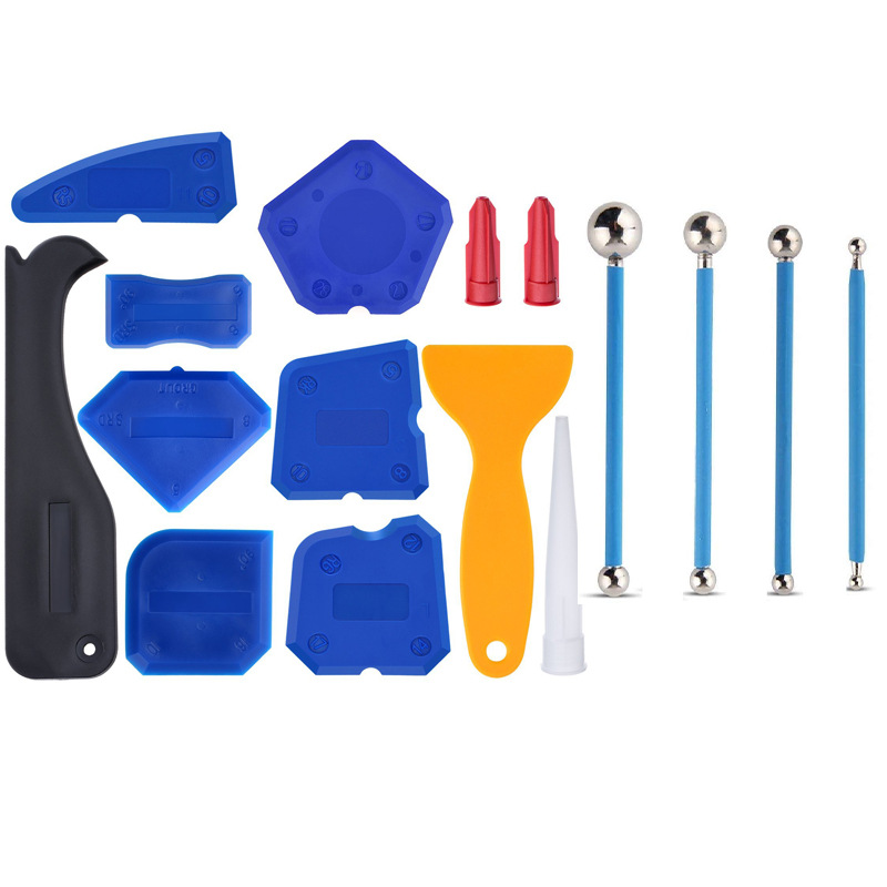 16件套塑料刮板阴阳角玻璃胶塑料刮板铲胶器美缝塑料刮板套装