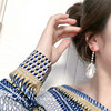 Silver needle, fresh earrings from pearl, crystal earings, silver 925 sample, Korean style