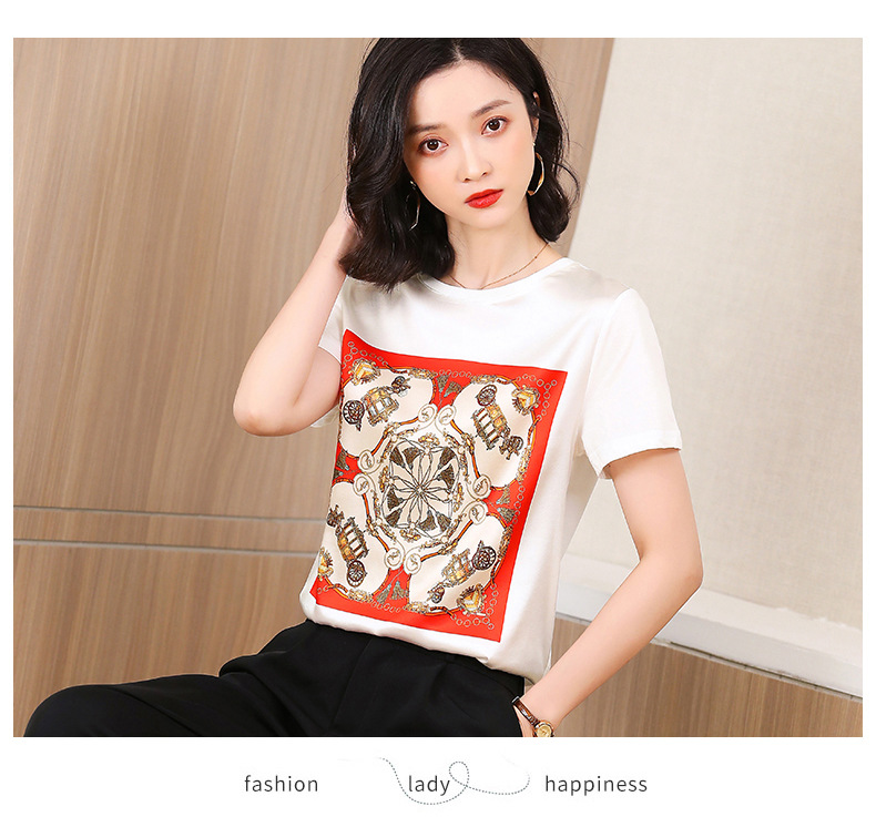 B5056 1090K ÁO THUN NỮ HANTDC HỌA TIẾT HOA THỜI TRANG NỮ LỤA TƠ TẰM G03 SẢN PHẨM MỚI