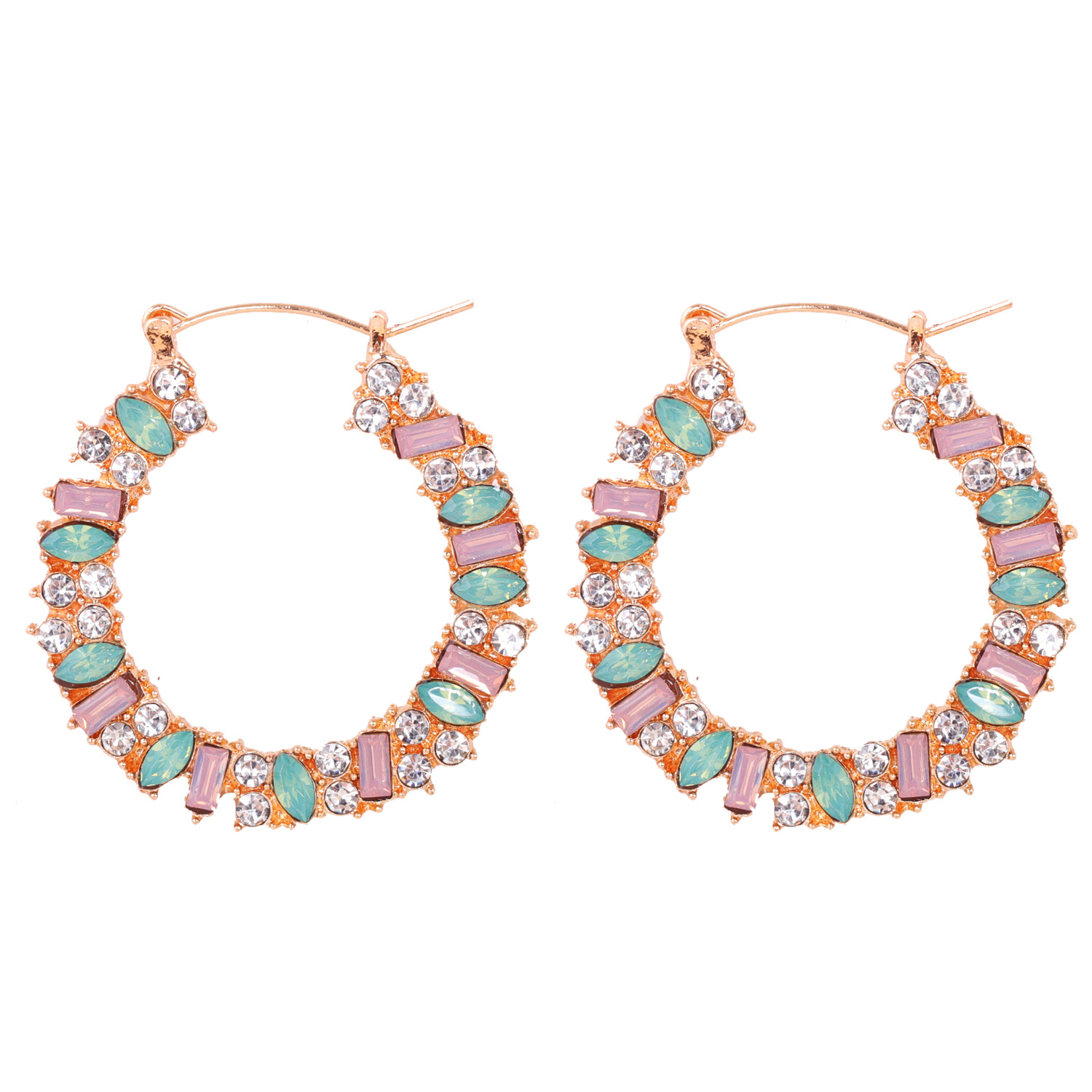 Diamond-studded Colorful Round Fashion Earrings display picture 5