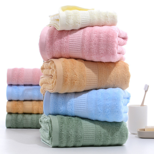 Factory Direct Sales Bamboo Fiber Bath Towel 70*140 Cross-border Adult Thick Soft Absorbent Bamboo Carbon Fiber Bath Towel Wholesale