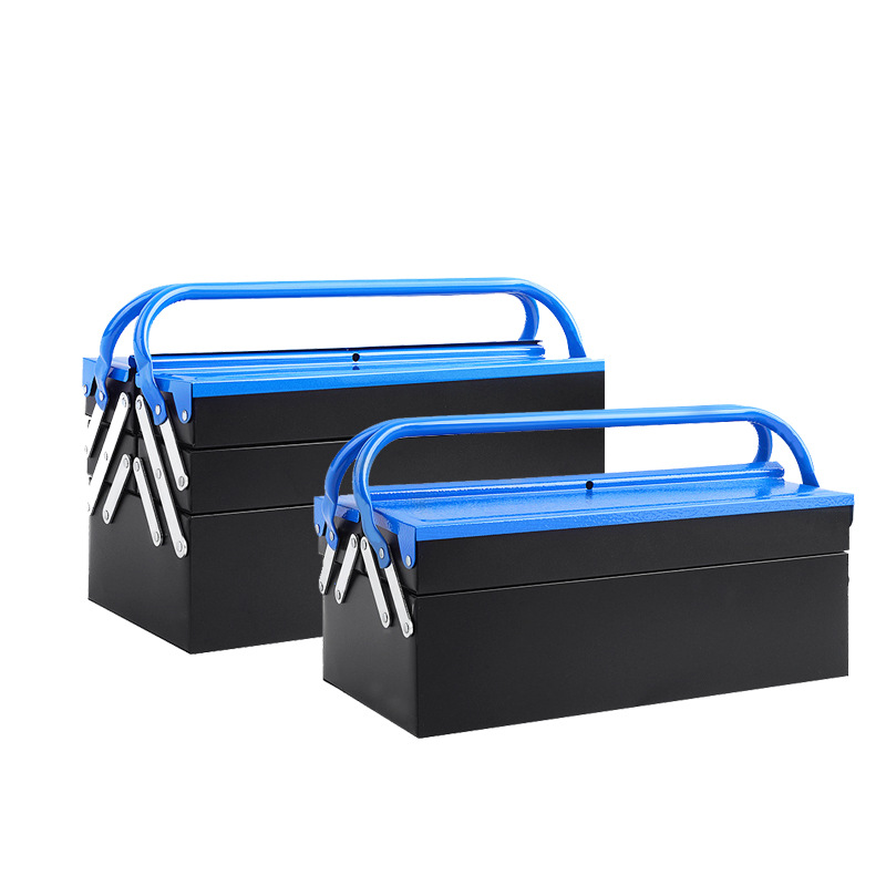 Double handles thickening hold-all double-deck three layers Folding hold-all Multilayer Storage Box Metal toolbox