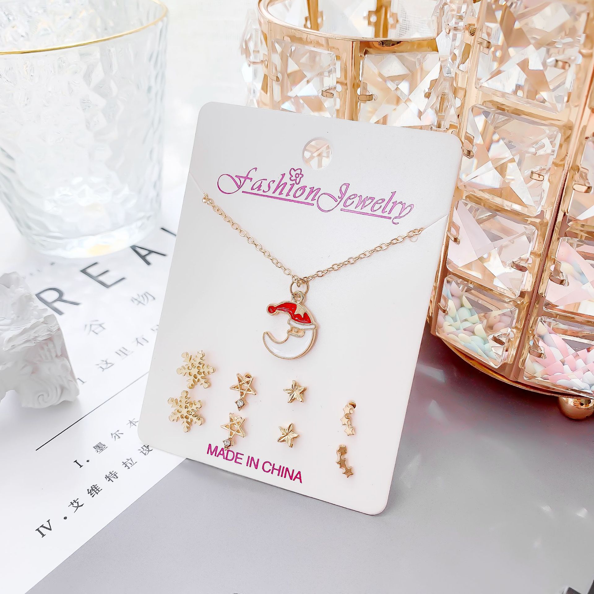 12g Weight Artificial Gemstones Inlay Material Wedding, Travel, Festival Occasion Alloy Material Christmas Festival Women'S Gender Plating Design Alloy Plating Artificial Gemstones Christmas Women'S 1