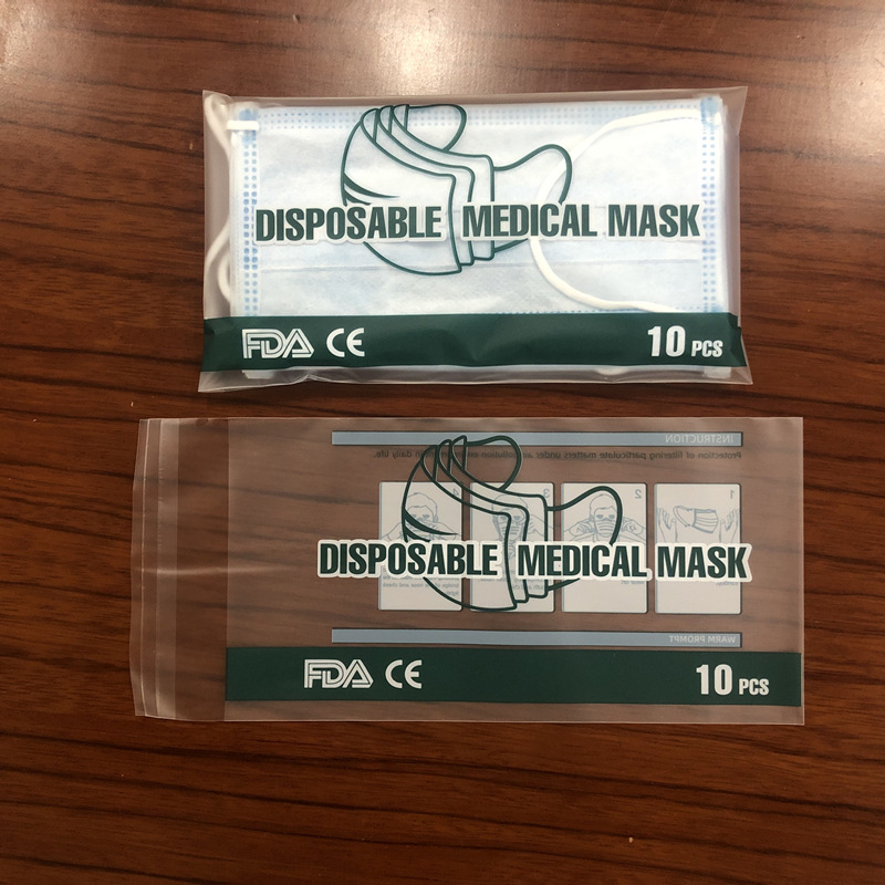 goods in stock Self-styled Mask translucent dustproof Packaging bag disposable Plastic Mask Packaging bag wholesale