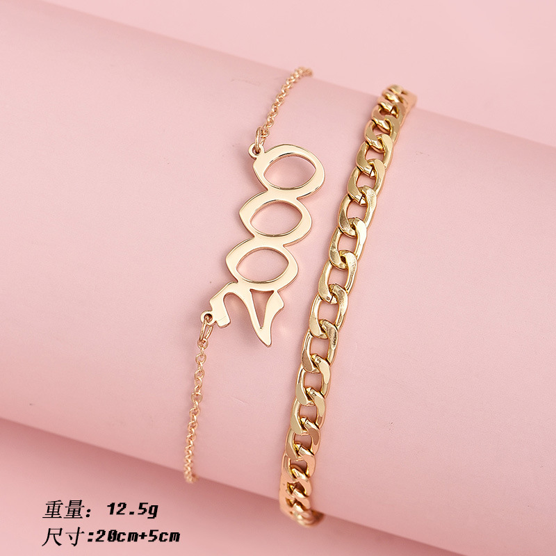 Women's Simple Letter Anklet Wholesale display picture 4