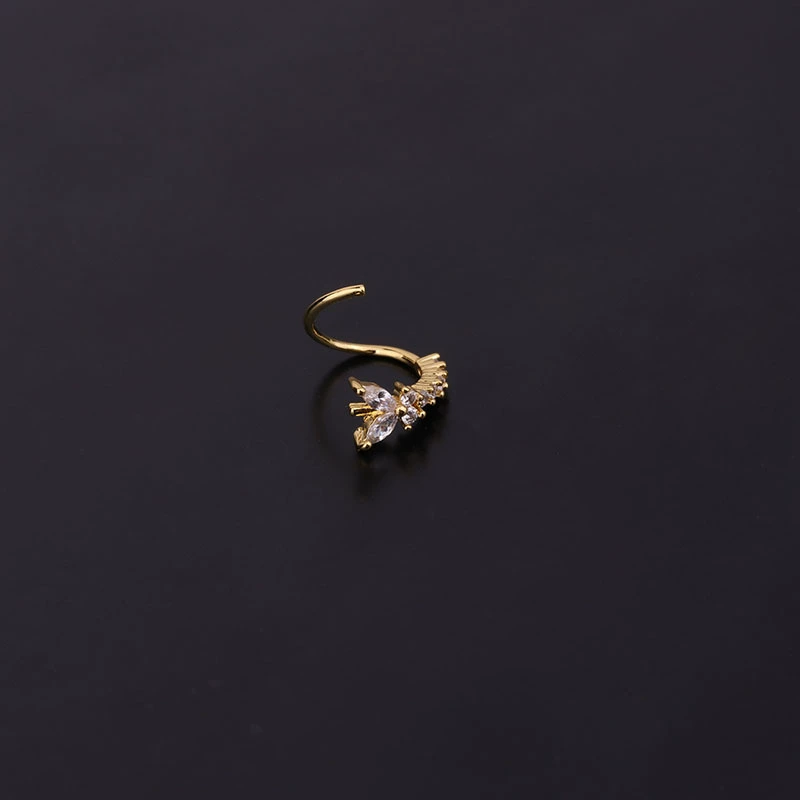 Zirconium, fashionable earrings, creative piercing, accessory, for import, micro incrustation, wholesale