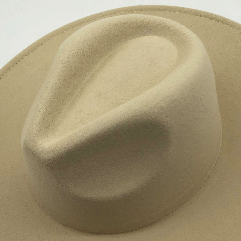 800g Weight Housewarming, Anniversary, Business, Wedding, Travel, Birthday, Festival Occasion Solid Color Pattern Unisex Gender Basic Style Khaki, Light Grey, Beige, Black Color Nihaojewelry Fashion Concave Shape Wool Woolen Big Brim Jazz Hat Wholesale 10