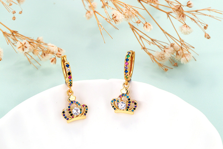 10g Weight Zircon Inlay Material Earrings Classification Housewarming, Anniversary, Business, Wedding, Travel, Birthday, Festival Occasion Copper Material Geometric Pattern Women'S Gender Plating Design Fashion Style Copper Plating Geometric Zircon 32
