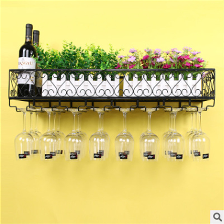 红酒架悬挂酒杯架欧式壁挂红酒杯架倒挂客厅家用复古高脚杯架