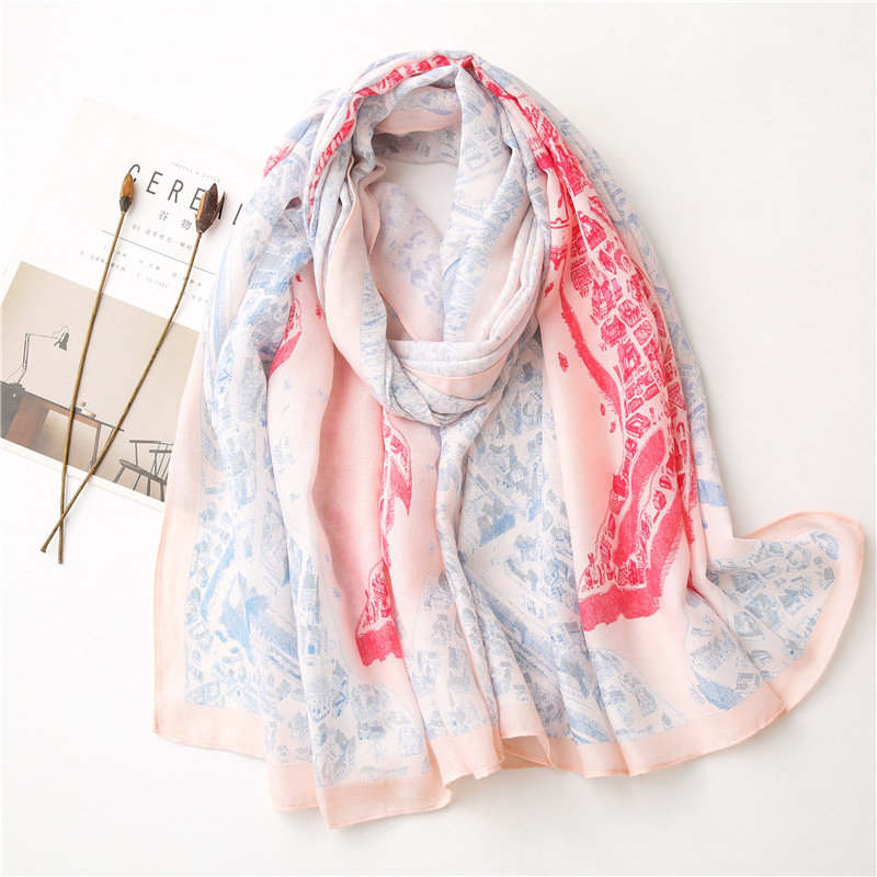 Printed Silk Linen Scarf display picture 10