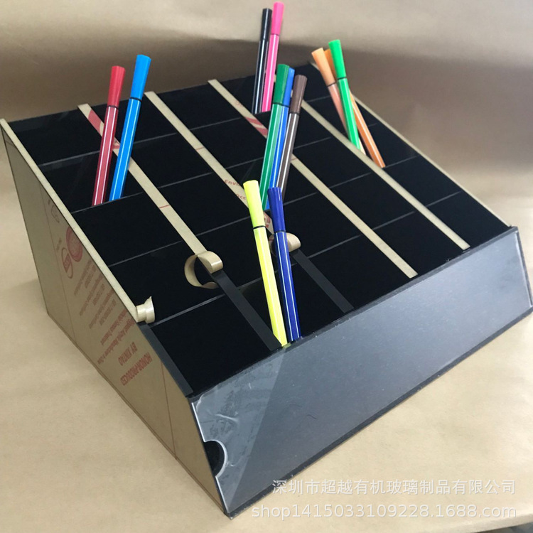 现货新款黑色亚克力美瞳展示架亚克力口红隐形眼镜收纳盒