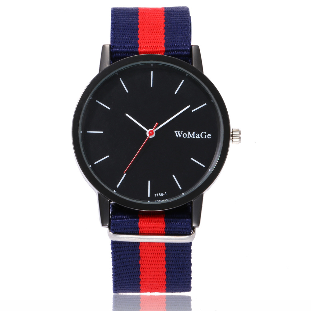 Simple Color Braided Belt Black Shell Large Dial Men's And Women's Watches Wholesale display picture 4
