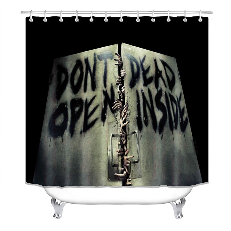 Halloween horror blood hand high-definition digital printing waterproof polyester shower curt bathroom partition_voghion.com