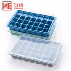 Amazon best-selling 28-grid ice cube tray square ice cube mold silicone lid ice cube tray for summer