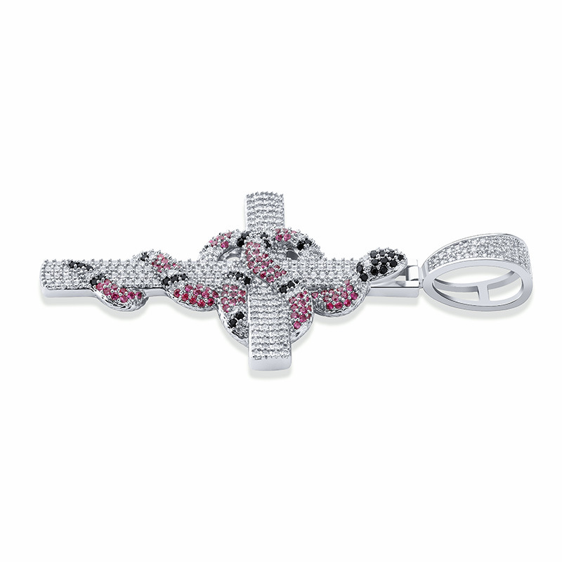 Retro Snake Cross Pendant Necklace