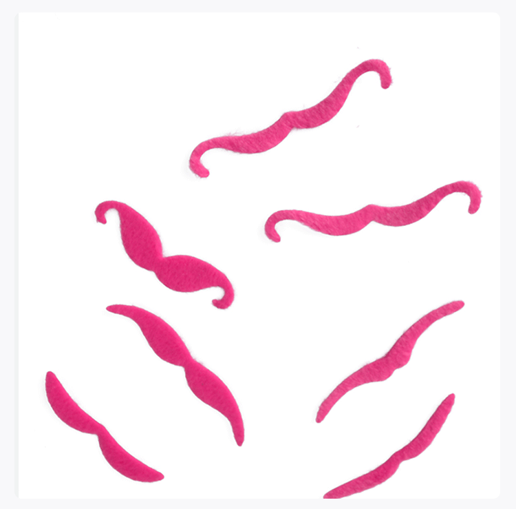 Cross-border foreign trade export dance party costume props for men and women, fine beard simulation black and pink figment-shaped beard toys detail image 4