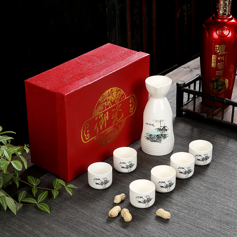 Creative Chinese Style Liquor Set,Chinese Ceramic Cup,Rice Wine Jug,Wine Cup,Customization