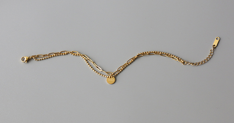 Retro Round Brand Double Round Bead Bracelet Necklace Set