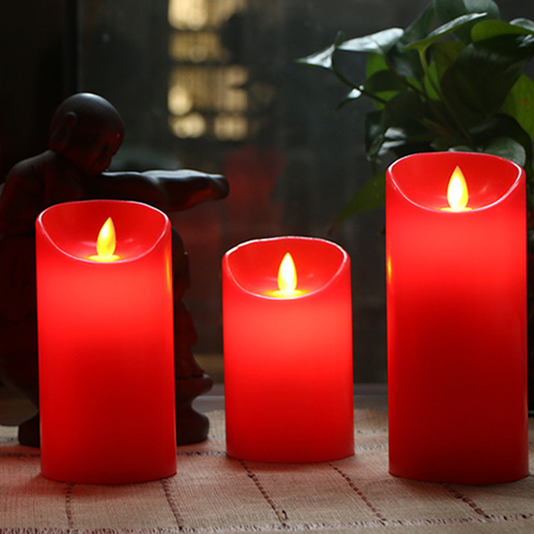 Directo de fábrica Rojo swing Wick LED vela electrónica simulación luz parafina vela falsa decoración del hotel restaurante